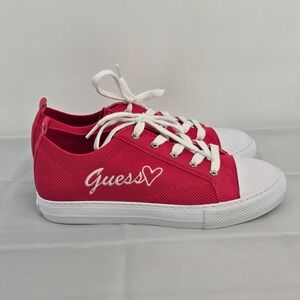 Guess Women's Pink Knit  Laidie Low Top Sneakers Shoes Size 7M NWOB